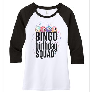 Bingo Birthday Squad Women's Tri-Blend 3/4-Sleeve Raglan Shirt