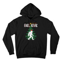 Believe Bigfoot Sasquatch Yeti Santa Hat Christmas Pajamas Hoodie