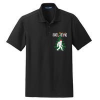 Believe Bigfoot Sasquatch Yeti Santa Hat Christmas Pajamas Dry Zone Grid Polo