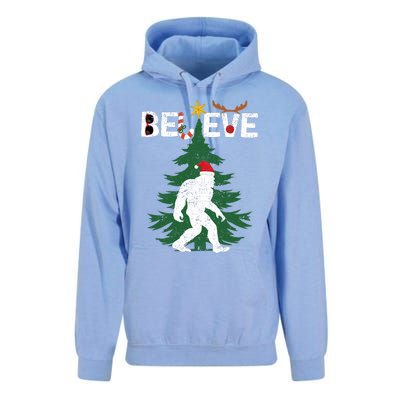 Believe Bigfoot Sasquatch Yeti Santa Hat Christmas Pajamas Unisex Surf Hoodie