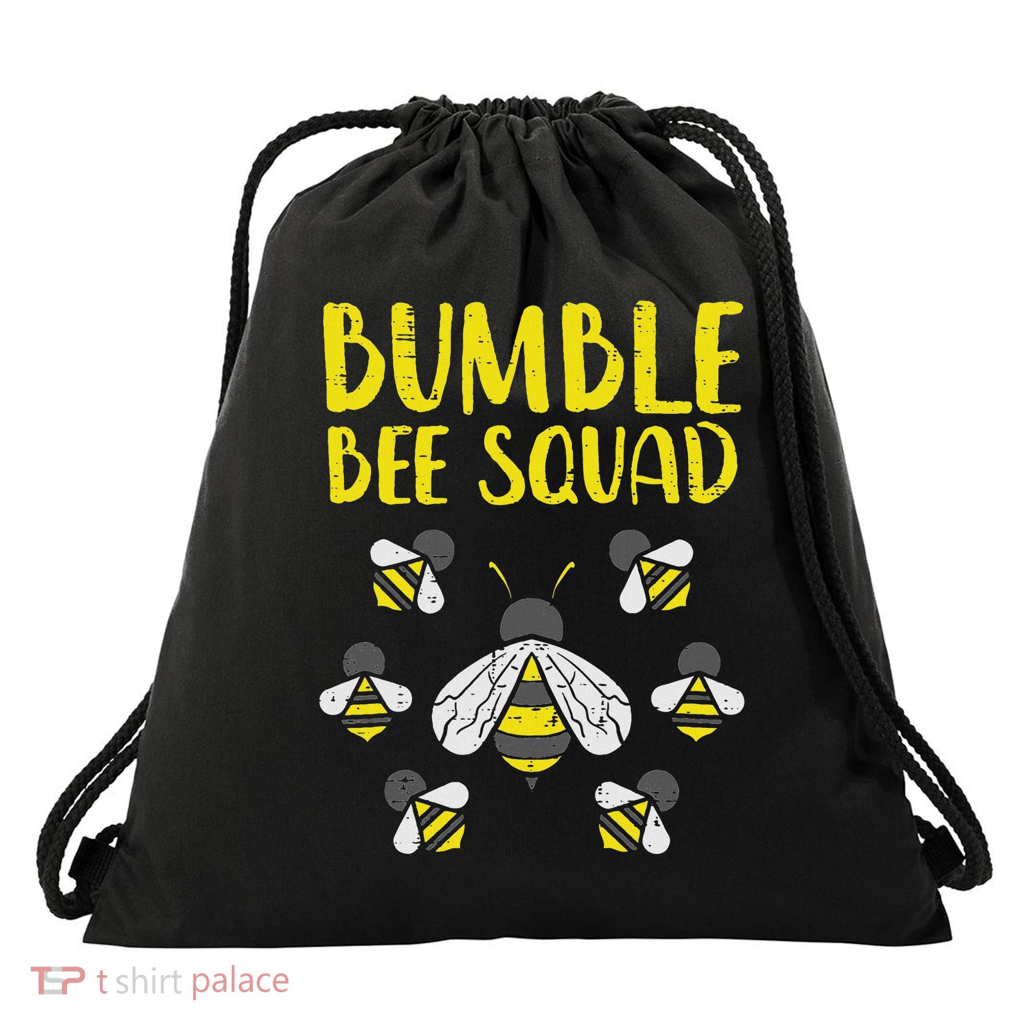 Bumble Bee Squad Funny Bumblebee Friends Team Men Women Kids Drawstring Bag