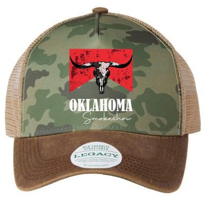 Boho Bull Skull Cow Oklahoma Smokeshow Western Country Legacy Tie Dye Trucker Hat