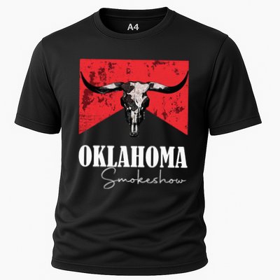 Boho Bull Skull Cow Oklahoma Smokeshow Western Country Performance Shirt