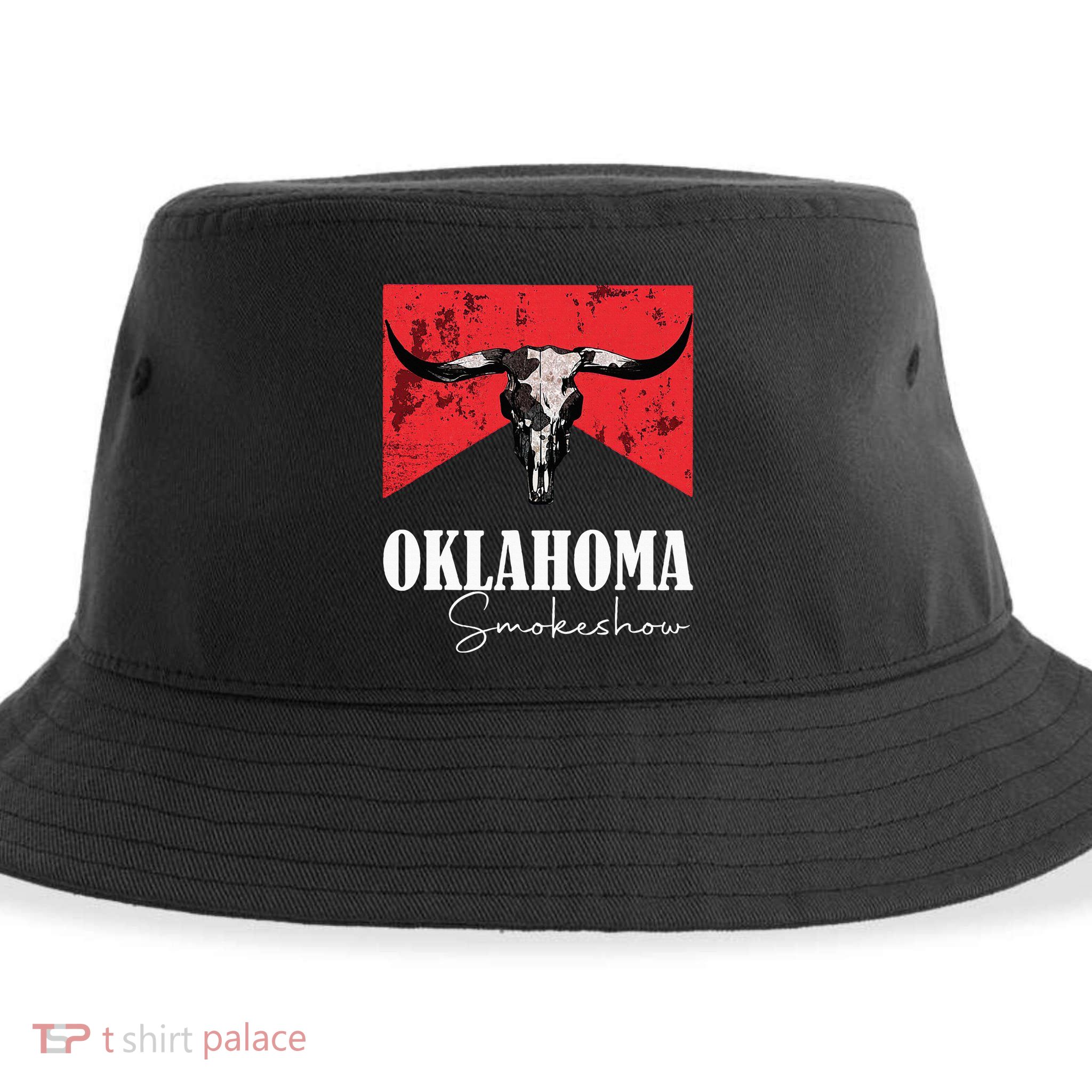 Boho Bull Skull Cow Oklahoma Smokeshow Western Country Sustainable Bucket Hat