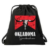 Boho Bull Skull Cow Oklahoma Smokeshow Western Country Drawstring Bag