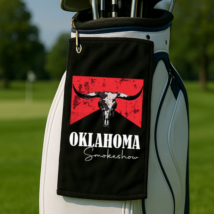 Boho Bull Skull Cow Oklahoma Smokeshow Western Country Golf Towel