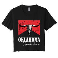 Boho Bull Skull Cow Oklahoma Smokeshow Western Country Crop Top