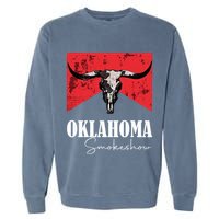 Boho Bull Skull Cow Oklahoma Smokeshow Western Country Garment-Dyed Sweatshirt