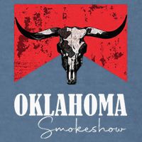 Boho Bull Skull Cow Oklahoma Smokeshow Western Country Garment-Dyed Sweatshirt