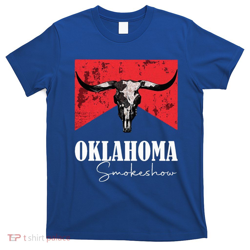 Boho Bull Skull Cow Oklahoma Smokeshow Western Country T-Shirt