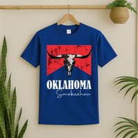 Boho Bull Skull Cow Oklahoma Smokeshow Western Country T-Shirt