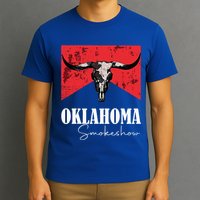 Boho Bull Skull Cow Oklahoma Smokeshow Western Country T-Shirt