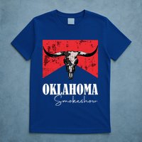 Boho Bull Skull Cow Oklahoma Smokeshow Western Country T-Shirt
