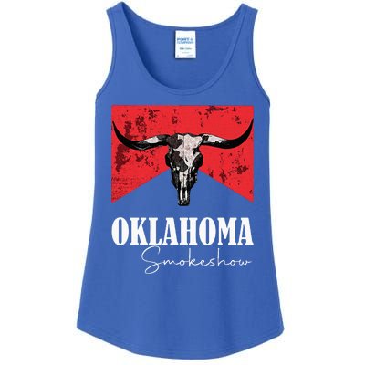 Boho Bull Skull Cow Oklahoma Smokeshow Western Country Ladies Essential Tank