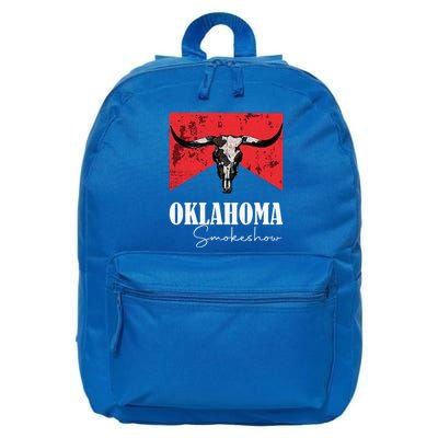 Boho Bull Skull Cow Oklahoma Smokeshow Western Country 16 in Basic Backpack