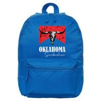 Boho Bull Skull Cow Oklahoma Smokeshow Western Country 16 in Basic Backpack