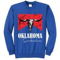 Boho Bull Skull Cow Oklahoma Smokeshow Western Country Tall Sweatshirt