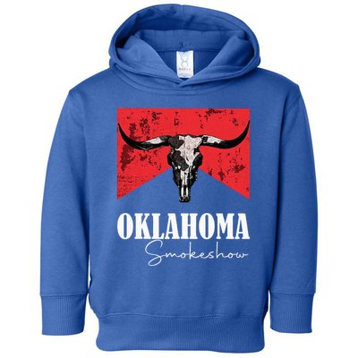 Boho Bull Skull Cow Oklahoma Smokeshow Western Country Toddler Hoodie