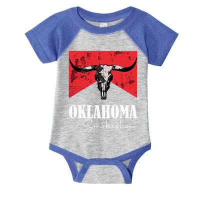 Boho Bull Skull Cow Oklahoma Smokeshow Western Country Infant Baby Jersey Bodysuit