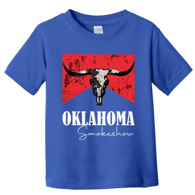 Boho Bull Skull Cow Oklahoma Smokeshow Western Country Toddler T-Shirt