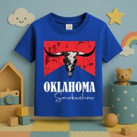 Boho Bull Skull Cow Oklahoma Smokeshow Western Country Toddler T-Shirt