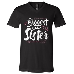 Beautiful Biggest Sister Matching Daughter Gift V-Neck T-Shirt