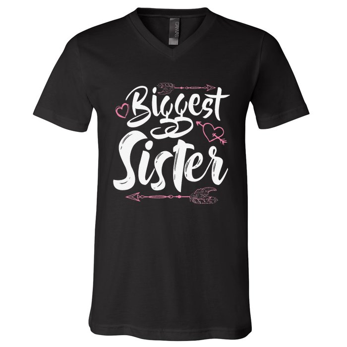 Beautiful Biggest Sister Matching Daughter Gift V-Neck T-Shirt