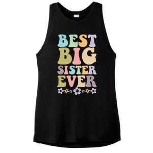  Best Big Sister Ever 's baby announcement idea Ladies PosiCharge Tri-Blend Wicking Tank