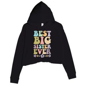  Best Big Sister Ever 's baby announcement idea Crop Fleece Hoodie