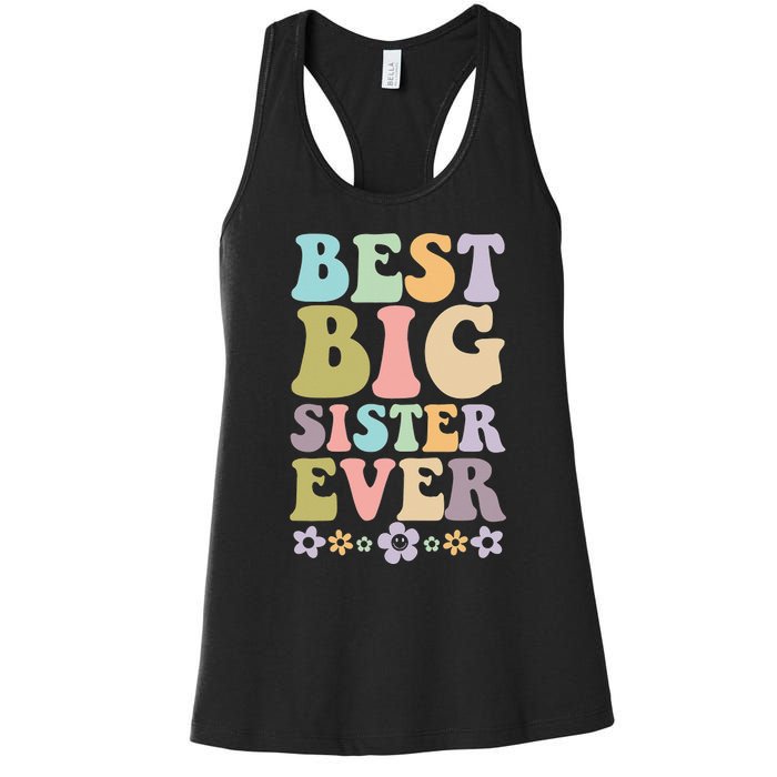  Best Big Sister Ever 's baby announcement idea Women's Racerback Tank