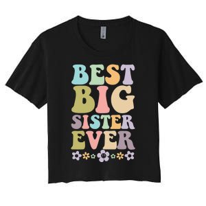  Best Big Sister Ever 's baby announcement idea Women's Crop Top Tee