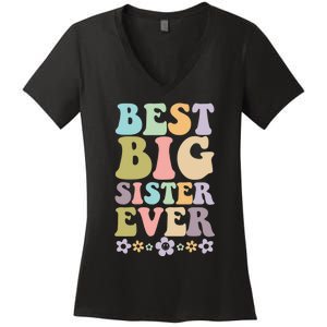  Best Big Sister Ever 's baby announcement idea Women's V-Neck T-Shirt