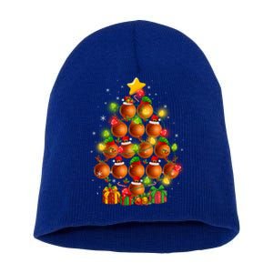 Basketball Balls Santa Claus And Elf Hat Christmas Tree Lights Gift Short Acrylic Beanie