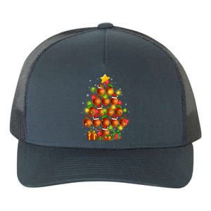 Basketball Balls Santa Claus And Elf Hat Christmas Tree Lights Gift Yupoong Adult 5-Panel Trucker Hat