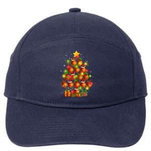 Basketball Balls Santa Claus And Elf Hat Christmas Tree Lights Gift 7-Panel Snapback Hat