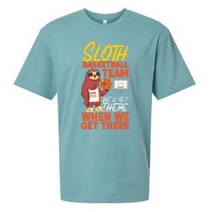 Basketball Bball Sloth Sloth Basketball Team WeLl Get There Sueded Cloud Jersey T-Shirt