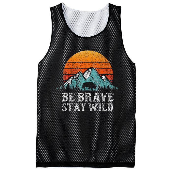 Be Brave Stay Wild Outdoors Adventure Hiking Mesh Reversible Basketball Jersey Tank