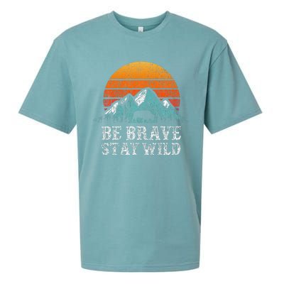 Be Brave Stay Wild Outdoors Adventure Hiking Sueded Cloud Jersey T-Shirt