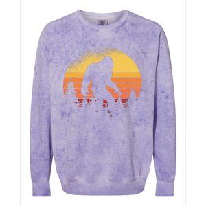 Bigfoot Believer Silhouette Sasquatch Colorblast Crewneck Sweatshirt