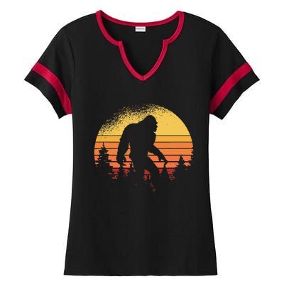 Bigfoot Believer Silhouette Sasquatch Ladies Halftime Notch Neck Tee