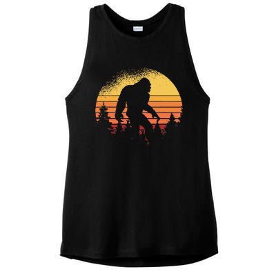 Bigfoot Believer Silhouette Sasquatch Ladies PosiCharge Tri-Blend Wicking Tank