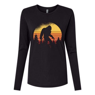 Bigfoot Believer Silhouette Sasquatch Womens Cotton Relaxed Long Sleeve T-Shirt