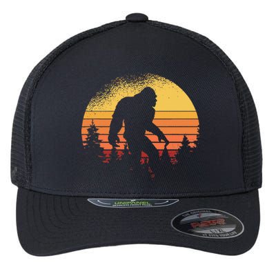 Bigfoot Believer Silhouette Sasquatch Flexfit Unipanel Trucker Cap