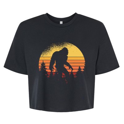 Bigfoot Believer Silhouette Sasquatch Bella+Canvas Jersey Crop Tee