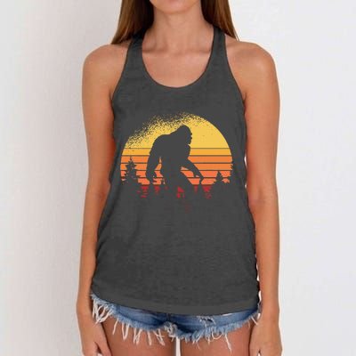 Bigfoot Believer Silhouette Sasquatch Women's Knotted Racerback Tank