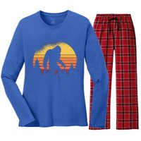 Bigfoot Believer Silhouette Sasquatch Women's Long Sleeve Flannel Pajama Set 