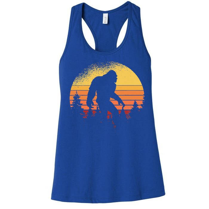 Bigfoot Believer Silhouette Sasquatch Women's Racerback Tank