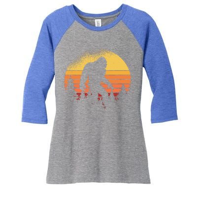 Bigfoot Believer Silhouette Sasquatch Women's Tri-Blend 3/4-Sleeve Raglan Shirt