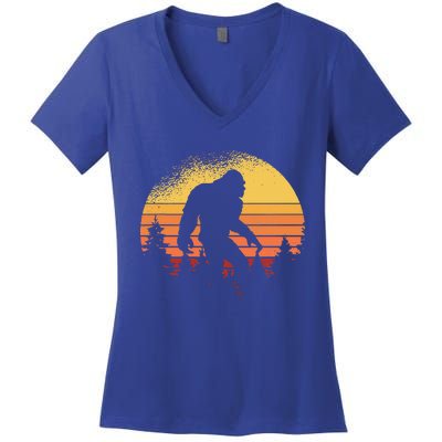 Bigfoot Believer Silhouette Sasquatch Women's V-Neck T-Shirt