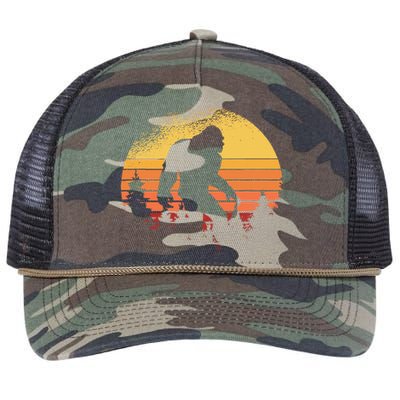 Bigfoot Believer Silhouette Sasquatch Retro Rope Trucker Hat Cap